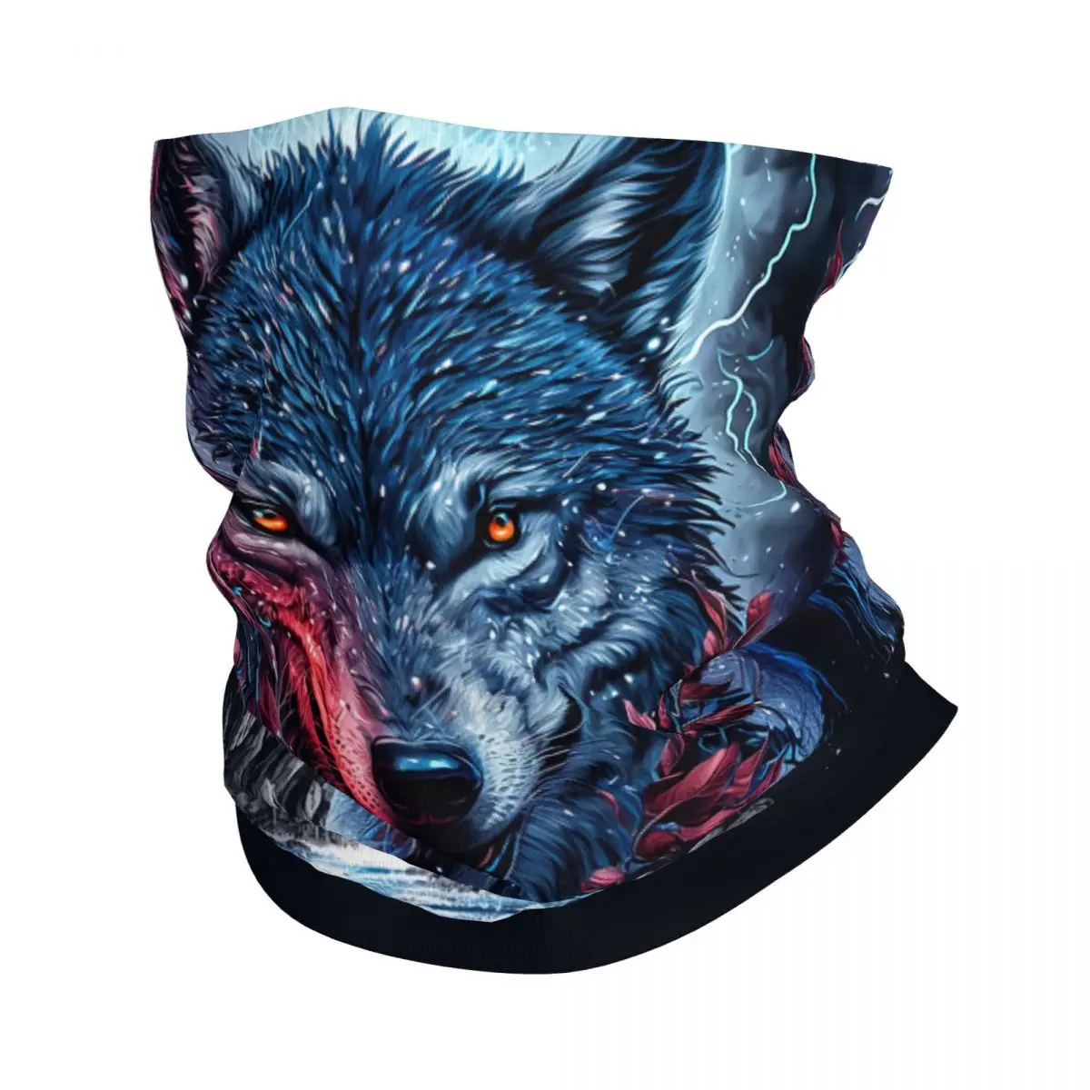 Animal Wolf Bandana Neck Warmer Men Women Winter Ski Hiking Scarf Gaiter Face Cover