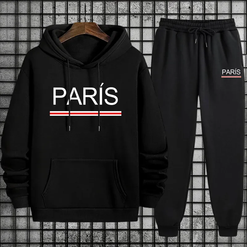 2026 Men's Essential Tracksuit Set Premium Hoodie and Sweatpants for Daily Comfort Wear Autumn Winter Paris Fashion Sportswear