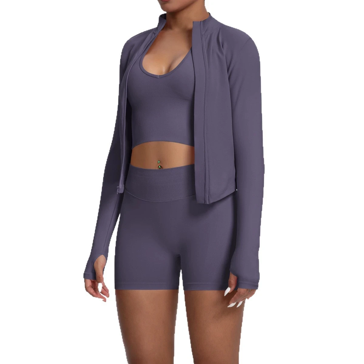 

3PCS Yoga Clothes Set Gym Zipper Long Sleeves Women's Sports Set High Waist Leggings Fitness Suit Running Vest Workout Tracksuit