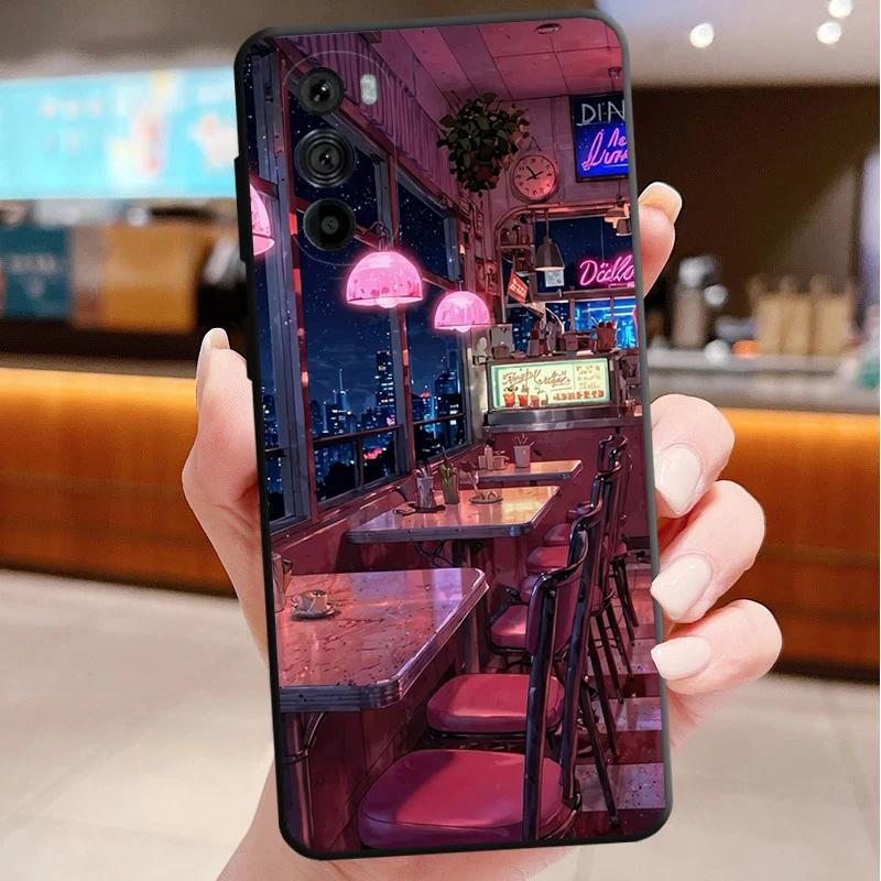 

Phone Case For Motorola Edge 50 40 Pro 60 50 40 30 Ultra Neo Fusion Moto G Play G Stylus G Power G Coffee Cafe night Aesthetic