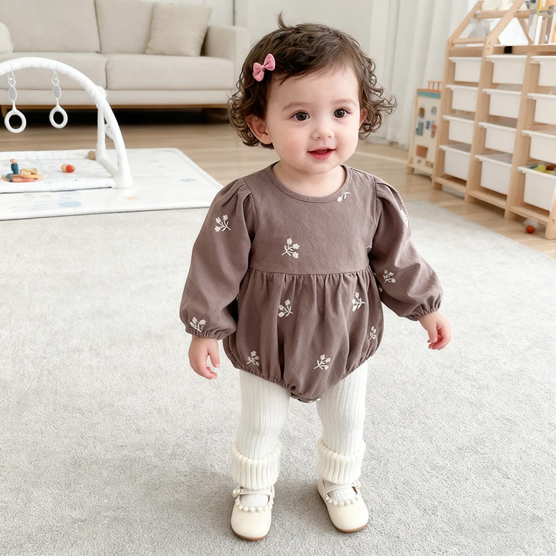 2026 neue Frühjahr Neugeborenen Baby Mädchen Baumwolle Overall 0-24 M Lange Ärmeln Kleinkind Baby Mädchen Romper Baby Mädchen stickerei Kleidung