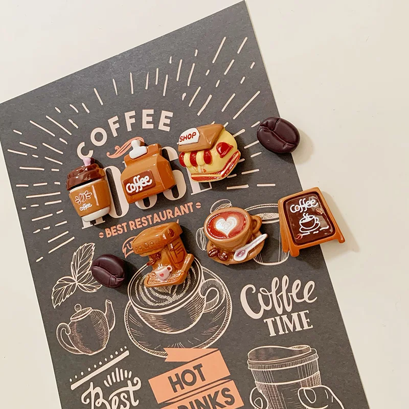 Cute home decoration simulation toy coffee bean coffee maker decor refrigerator magnetic paste fridge magnet housewarming gifts