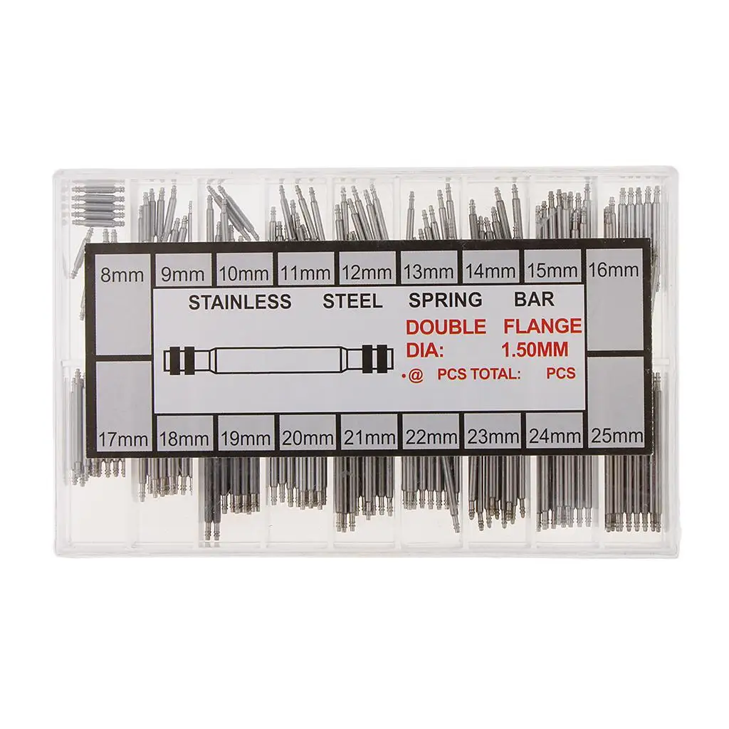 Watch Band Pins Replacement Kit, Heavy Duty Stainless Spring Bars, Double Shoulders Designed Removal or Installation