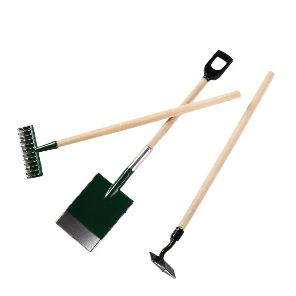 Decorazione Accessori da giardino fatato Strumenti agricoli Pala Zappa e forcone Casa delle bambole Strumenti agricoli in miniatura Pala di simulazione