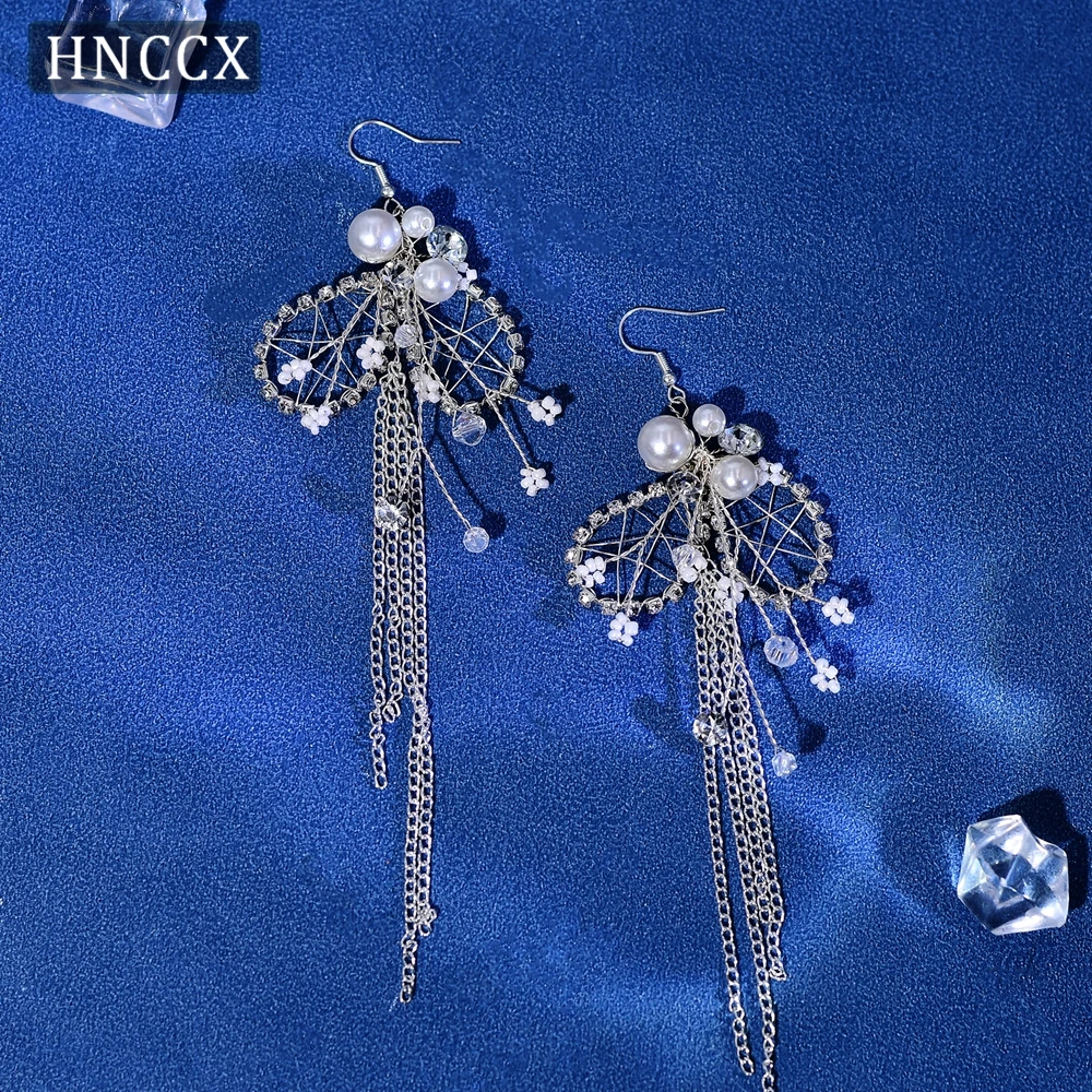 HNCCX accessori per capelli da sposa da donna corone da sposa per ornamenti da sposa fascia da sposa con strass e Set di orecchini CP369