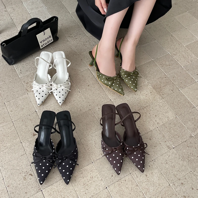 SUOJIALUN 2026 Summer New Brand Women Sandal Shoes Fashion Pointed Toe Shallow Slip On Ladies Elegant Slingback Shoes Pumps
