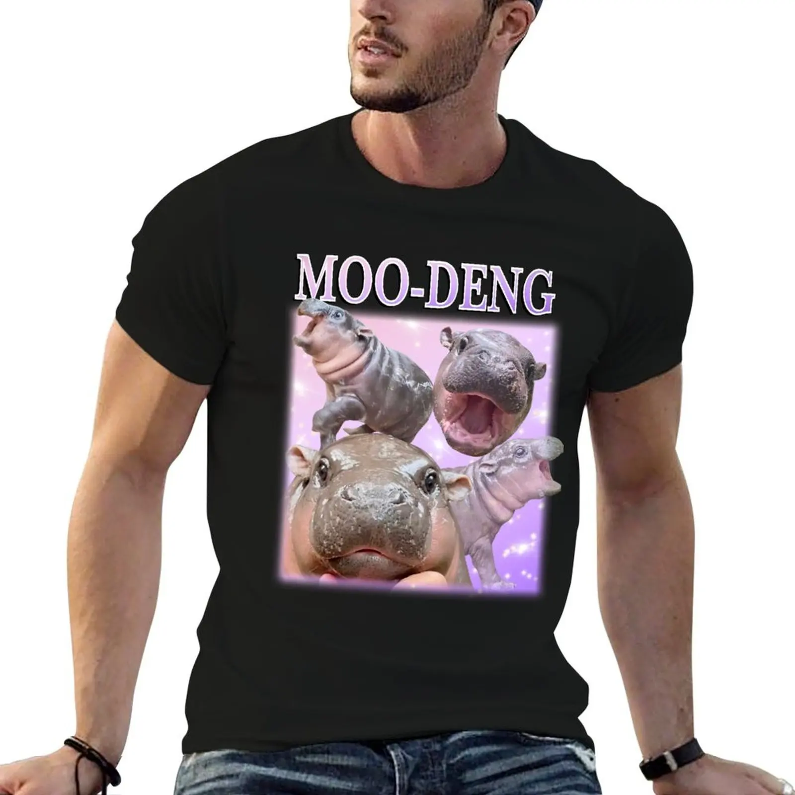 Original Moo-Deng the famous Pygmy hippo T-Shirt Work Duty Casual T-Shirt