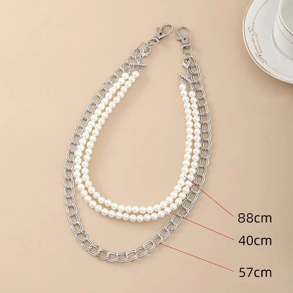 موضة تقليد اللؤلؤ مطرز الشرير الهيب هوب سلسلة سبائك معدنية Harajuku السراويل الخصر سلسلة القوطية سلسلة مفاتيح للنساء رجل #6