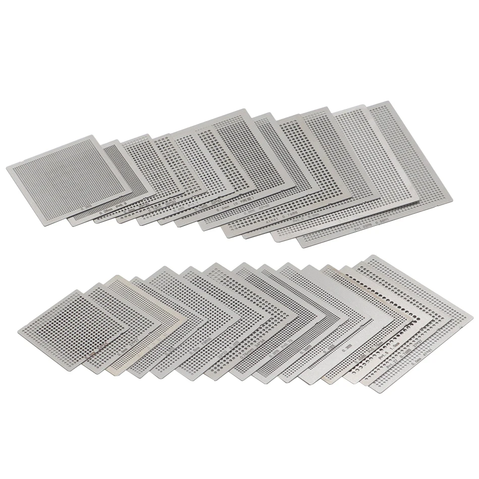 27Pcs /16pcs/10pcs BGA general template Universal Direct Heated Stencils For SMT SMD Chip Rpair and easy support