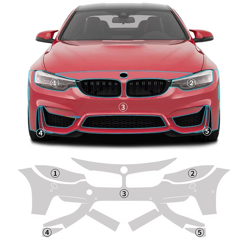 

For BMW M4 F82 2015-2020 TPU Body Bumper Door Pre-cut Sticker Paint Protection Film PPF Kit Scratch-resistant And Transparent