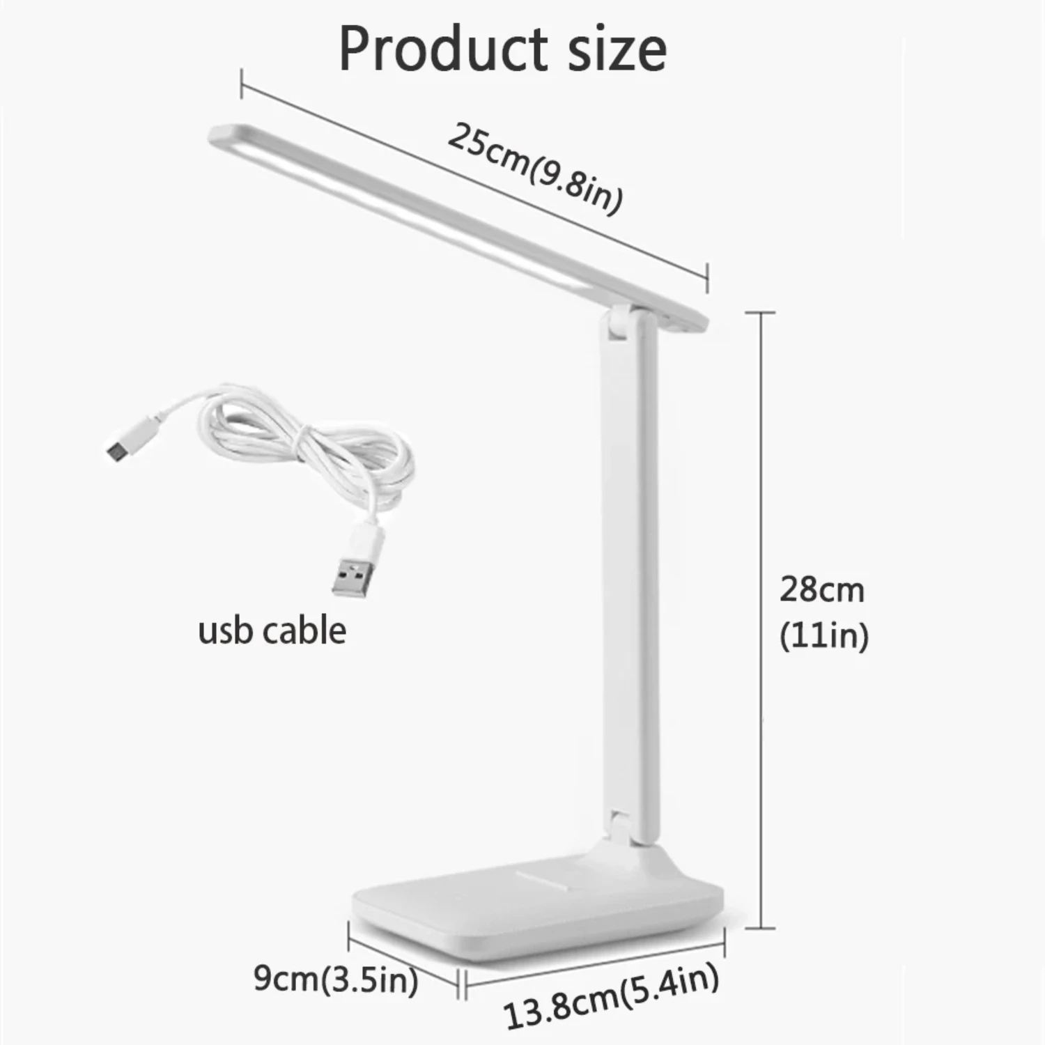 Folding Table Lamp Eye Protection Touch Dimmable LED Lamp Bedroom Reading USB Rechargeable Table Lamp