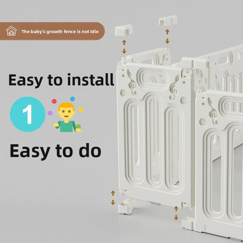 Playpen Bayi dengan Matras, Area Bermain Aman Indoor Outdoor, Pusat Aktivitas Anak dengan Matras Merangkak Anti-Selip, Playpen Lipat dengan Gerbang