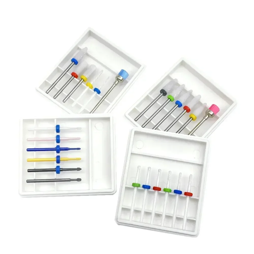 6 ชิ้น/เซ็ตเครื่องตัดสําหรับเจาะเล็บ Bits แปรงเล็บอุปกรณ์เสริมเครื่องตัดสําหรับถอดเจลเคลือบเงา