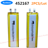 2pcs/Lot New 3.85V 900mAh 452167 Li-Polymer for DJI Osmo Pocket 1 Pocket 2 OT110 OT-210 Handheld stabilizer Vlog Camera Battery