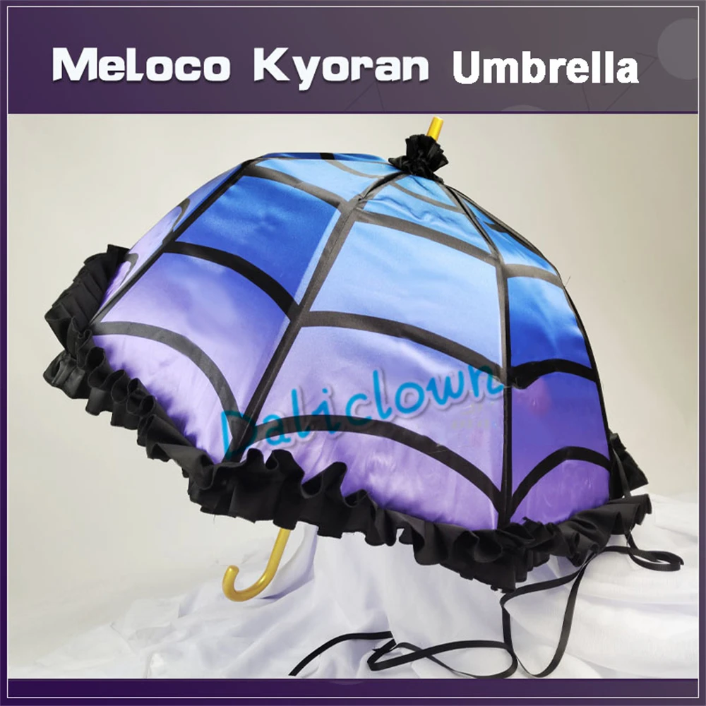 Vtuber XSOLEIL Traje Cosplay para Mulheres, Terno Meloco Kyoran, Roupa de Halloween, Roupas Anime, Peruca, Guarda-chuva, Sapatos