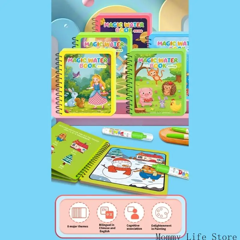 Travel Friendly Water Coloring Art Livre pour les enfants Activité coloration imaginative