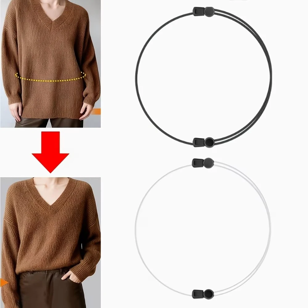1Pcs Women Shirt Tuck Band Adjustable Crop Tuck Waist Band Tool for Sweater and Shirts Elastic Crop Bands Belt for Women