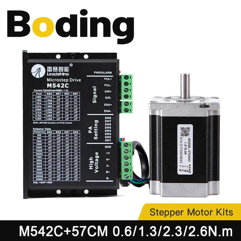 

BODING Leadshine NEMA23 57CM06 0.6N.m 57CM13 1.3N.m 57CM23 2.3N.m 57CM26 2.6N.m Stepper Driver M542C