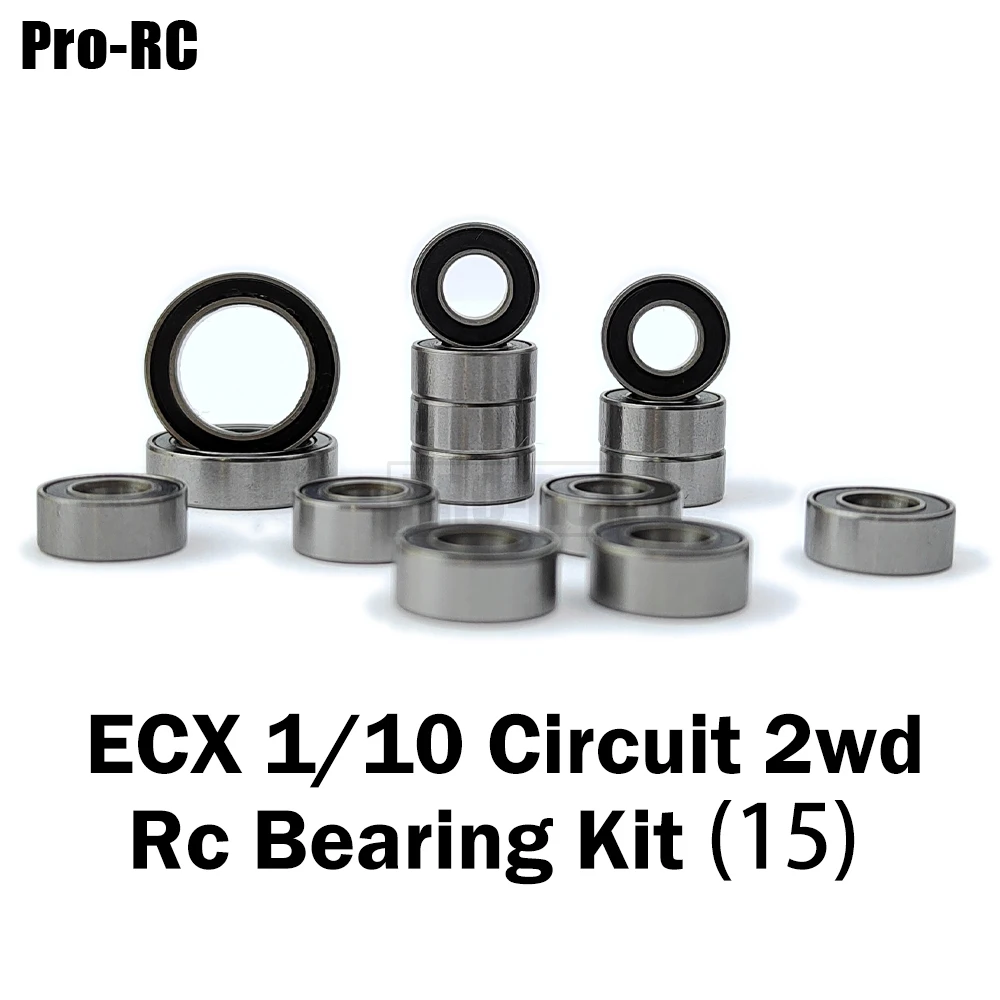 Fit ECX 1/10 Circuit 2wd Complete Bearings Kit (15Pcs) Rubber Sealed Rc Stadium Truck Brushed RTR Upgrade Parts