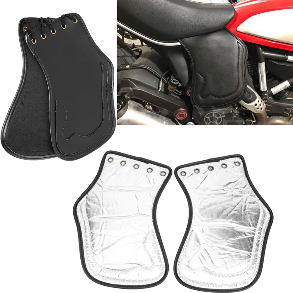 Motorcycle Universal PU Leather Heat Saddle Shield Deflectors For Harley Touring Street Road Glide Dyna Fatboy Softail Sportster