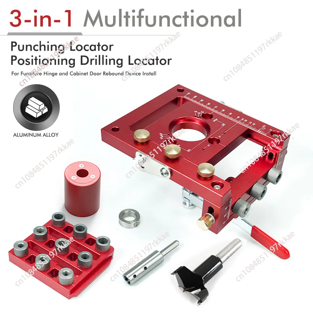 Woodworking 3-in-1 Hinge Positioning Punch Woodworking Tools Furniture Positioner Punch Tools
