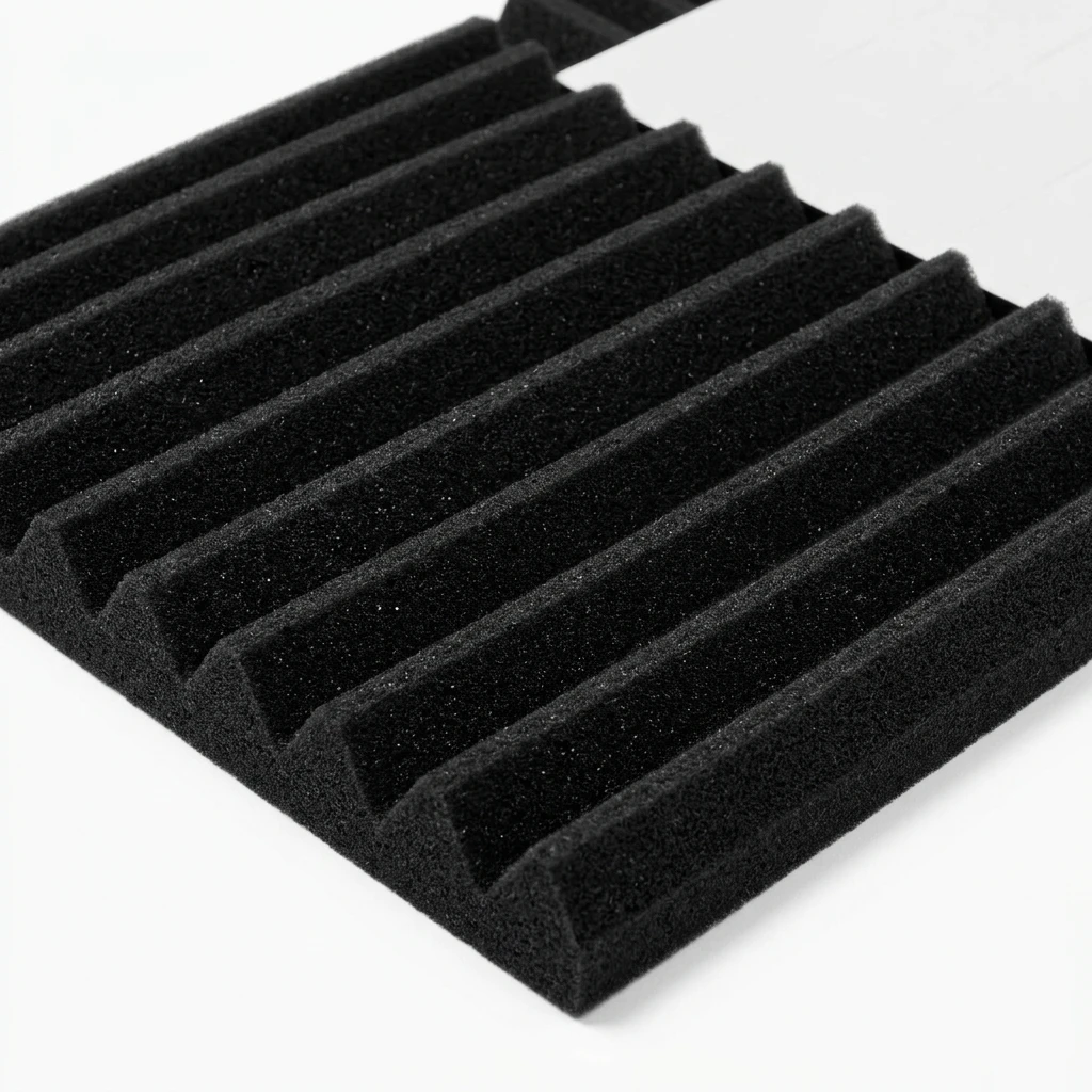 52 Pack Black Acoustic Foam Panels 1" x 12" x 12" Sound Proof Foam Panles Soundproofing Noise Cancelling Wedge Panels for Home Office Recoding Studio with 260PCS Double-Side Adhesive