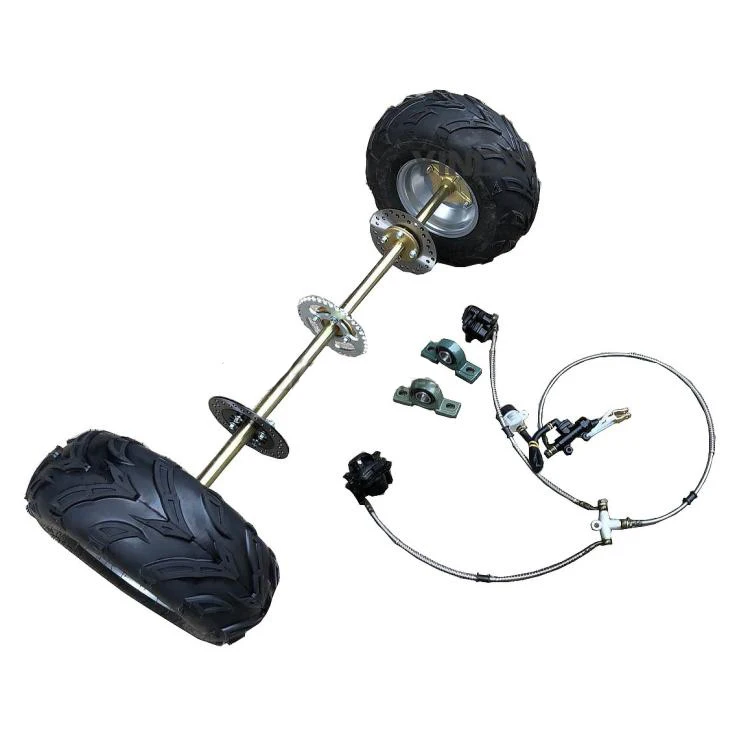 DIY Four-Wheel GO KART Buggy 1M Rear Axle Disc Brake Pump with 7 Inch Metal Wheel Condition New