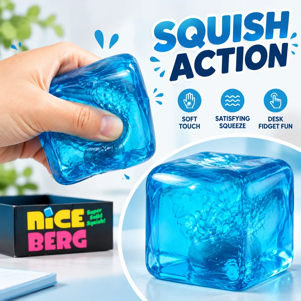 Needoh Nice Berg 85cm Super Big Squishy Sensory Fidget Cube Stress Reliever Toy for Anxiety Focus Desk Office Birthday Gifts
