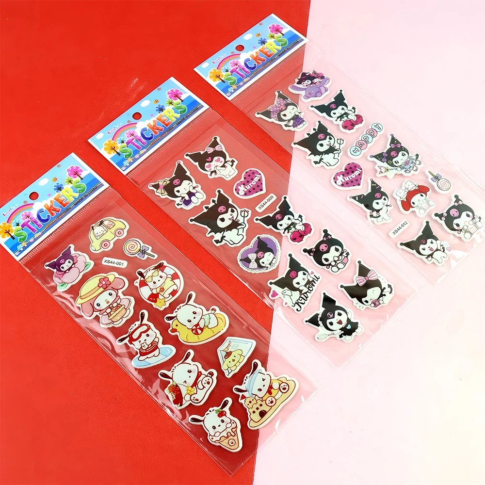 12 個かわいいサンリオバブルステッカーかわいい女の子子供漫画装飾デカールクロミマイメロディ 3D ふっくらバルクステッカーおもちゃギフト