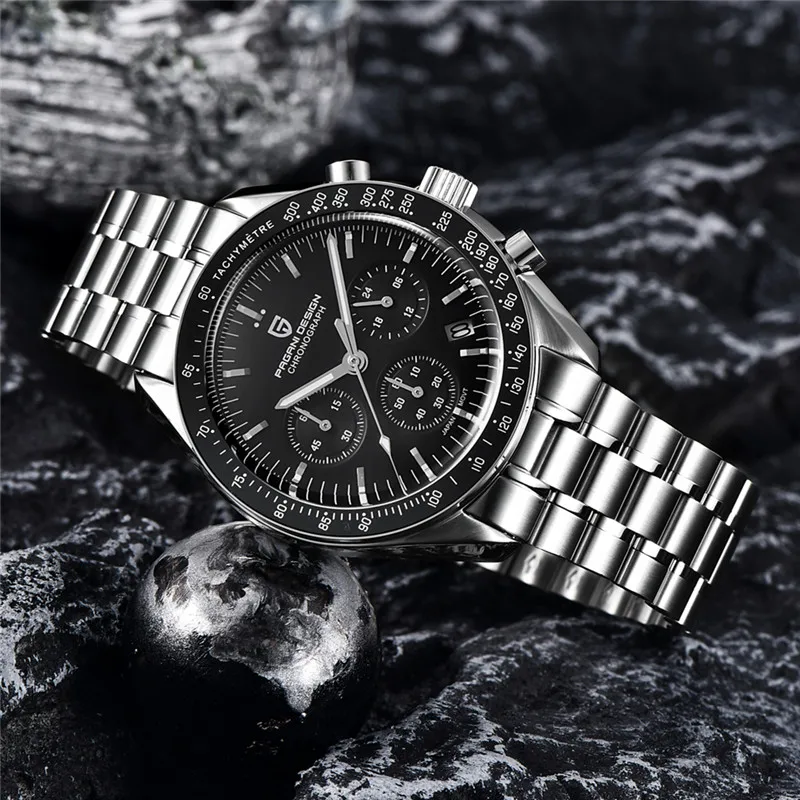 NEW PAGANI DESIGN Mens Watches Top Luxury Quartz Watch For Men Fashion Speed Chronograph AR Sapphire Mirror Waterproof PD-1701