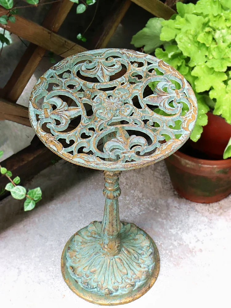 Vintage Do Old Stand for Flowers Iron Art Floor Plant Shelves Balcony Decoration Storage Shelf Stable Durable Indoor Gardening