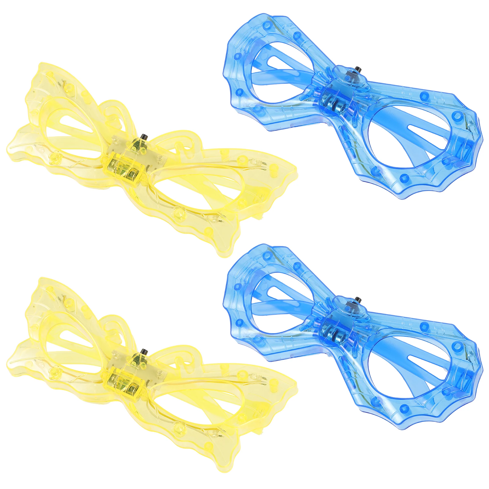 

4 Pcs Glowing Glasses LED Flashing New Year Party Eyewear Props Kids Adult Festive Accessories Luminous Decorative