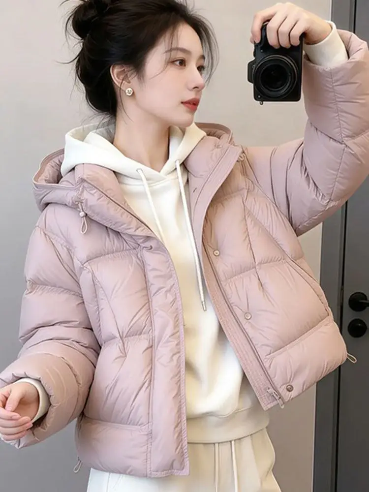 

Корейская модная утепленная хлопковая куртка с капюшоном для женщин, новинка зимнего сезона, высококачественная универсальная свободная повседневная хлопковая куртка