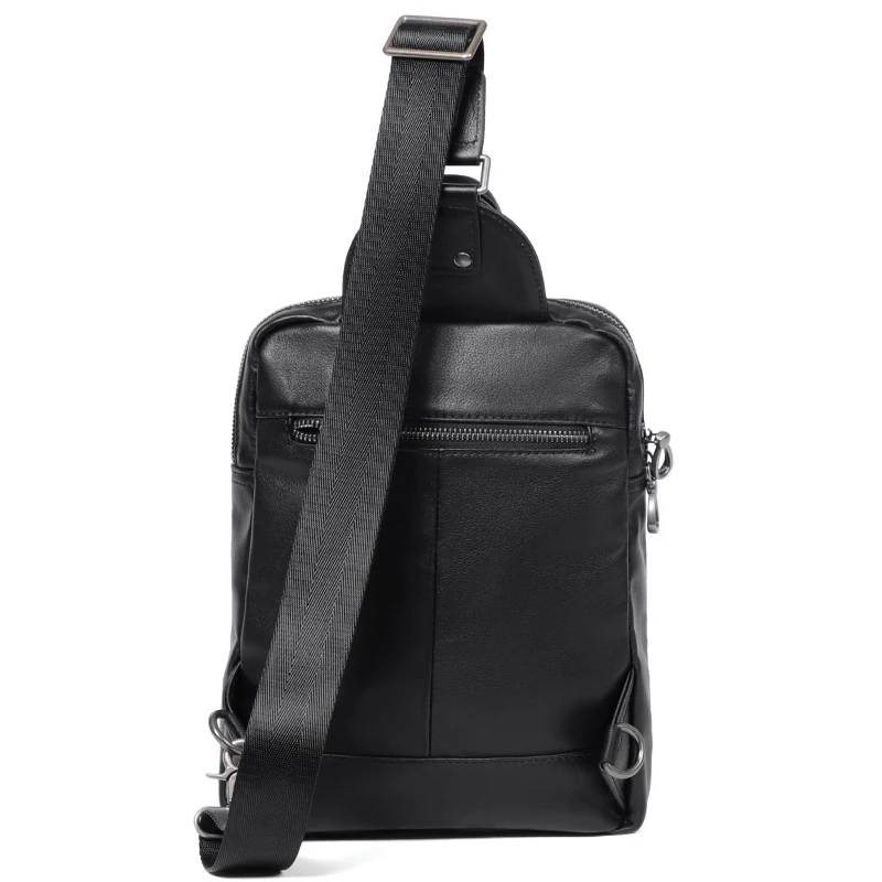 New Design Men Leather Chest Bag Large Capacity Shoulder Bags Men Bag First Layer Cowhide Leather Bagpack Crossbody Bags