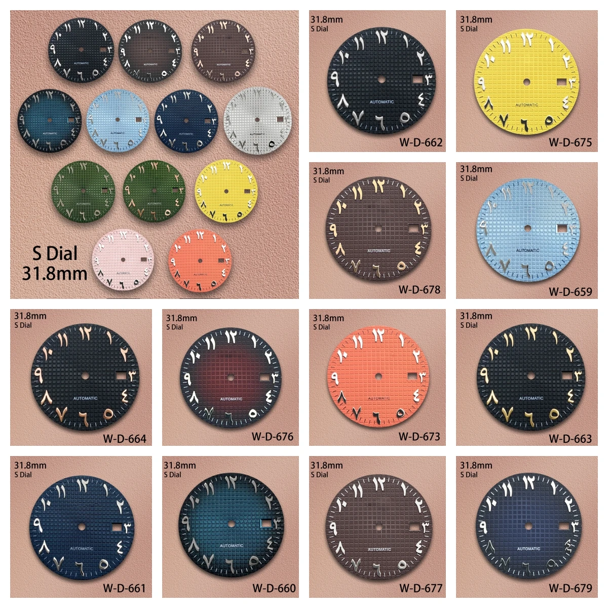 

31.8mm S Logo Arab Oak Dial Fit NH35 Automatic Movement No Luminous High-Quality Watch Modification Accessories