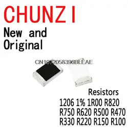 200PCS SMD Resistors Assorted Kit Set 10ValueX20PCS=200PCS 1206 1% 1R00 R820 R750 R620 R500 R470 R330 R220 R150 R100