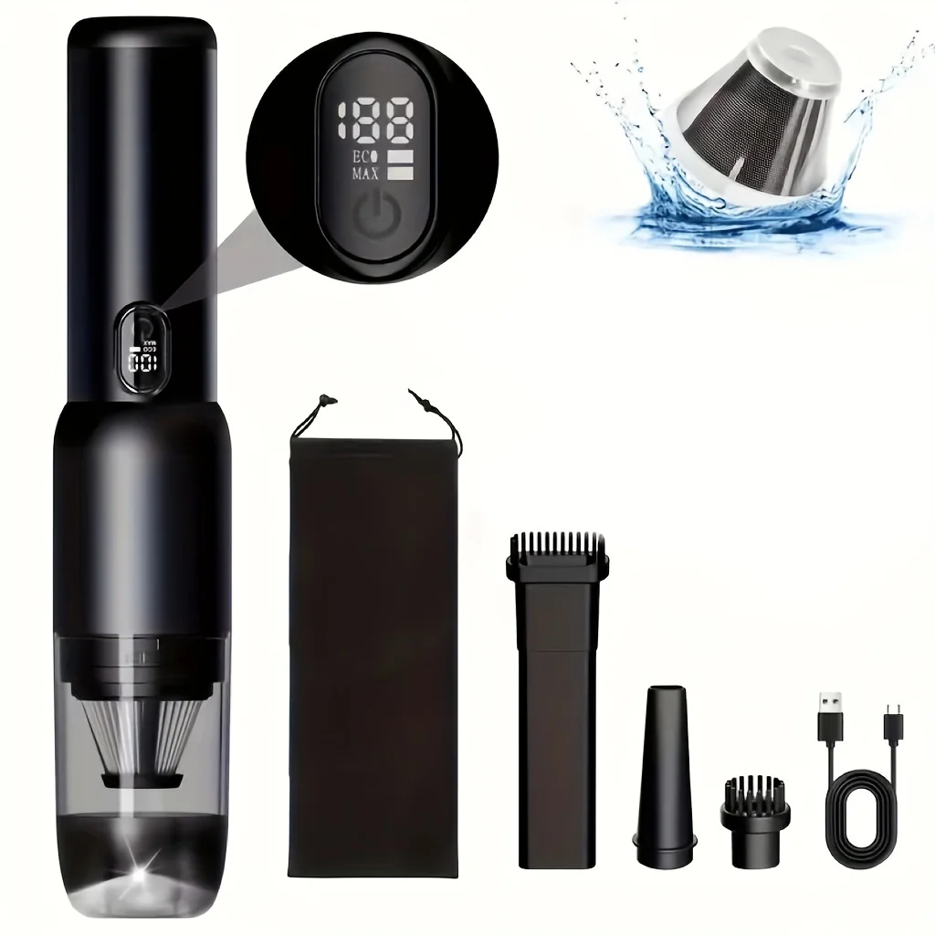 

Wireless Motor High Power Car Vacuum Cleaner, 20000Pa Super Suction Portable Handheld Mini Vacuum Cleaner With LED Light And Mul