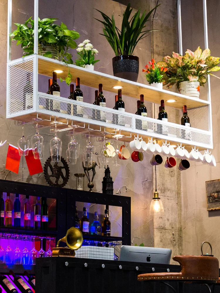 Bar Counter Hanging Wine Rack Wine Glasses Holder Wine Stand Holder