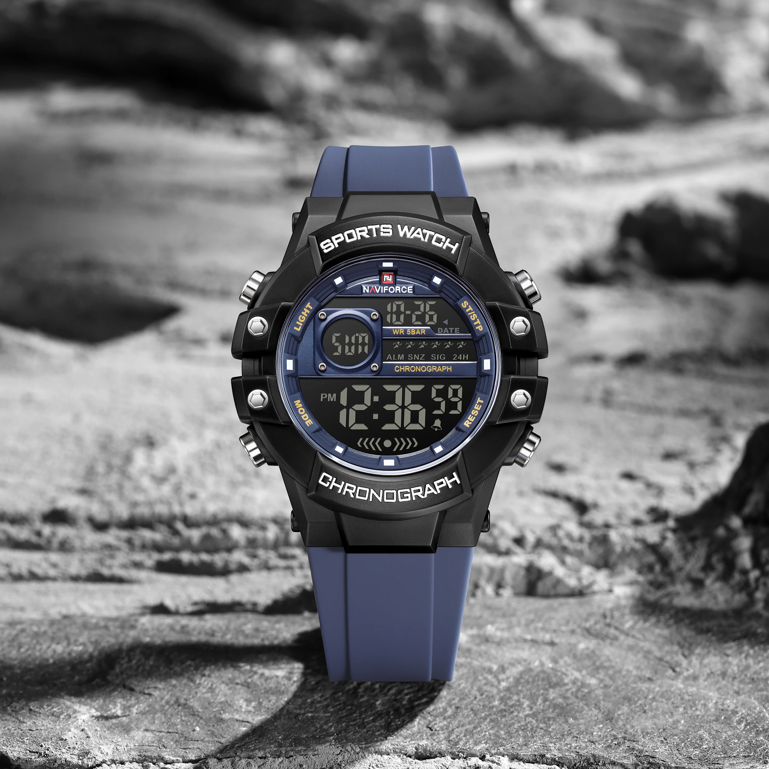 NAVIFORCE 6102 Sports Electronic Watch Men Calendar Waterproof Silicone Fashion Digital Watches for Man relojes para hombres