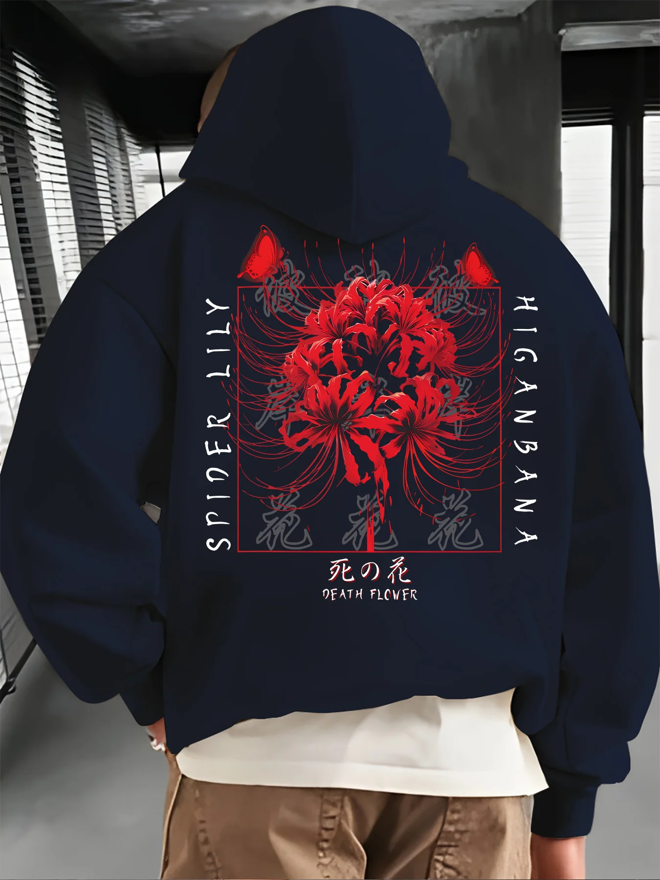 سترة شتوية للرجال من Red Spider Lily 100% قطن ياباني هيجان بانا بلوزة من الصوف ملابس خريف غير رسمية y2k بقلنسوة كبيرة الحجم #2