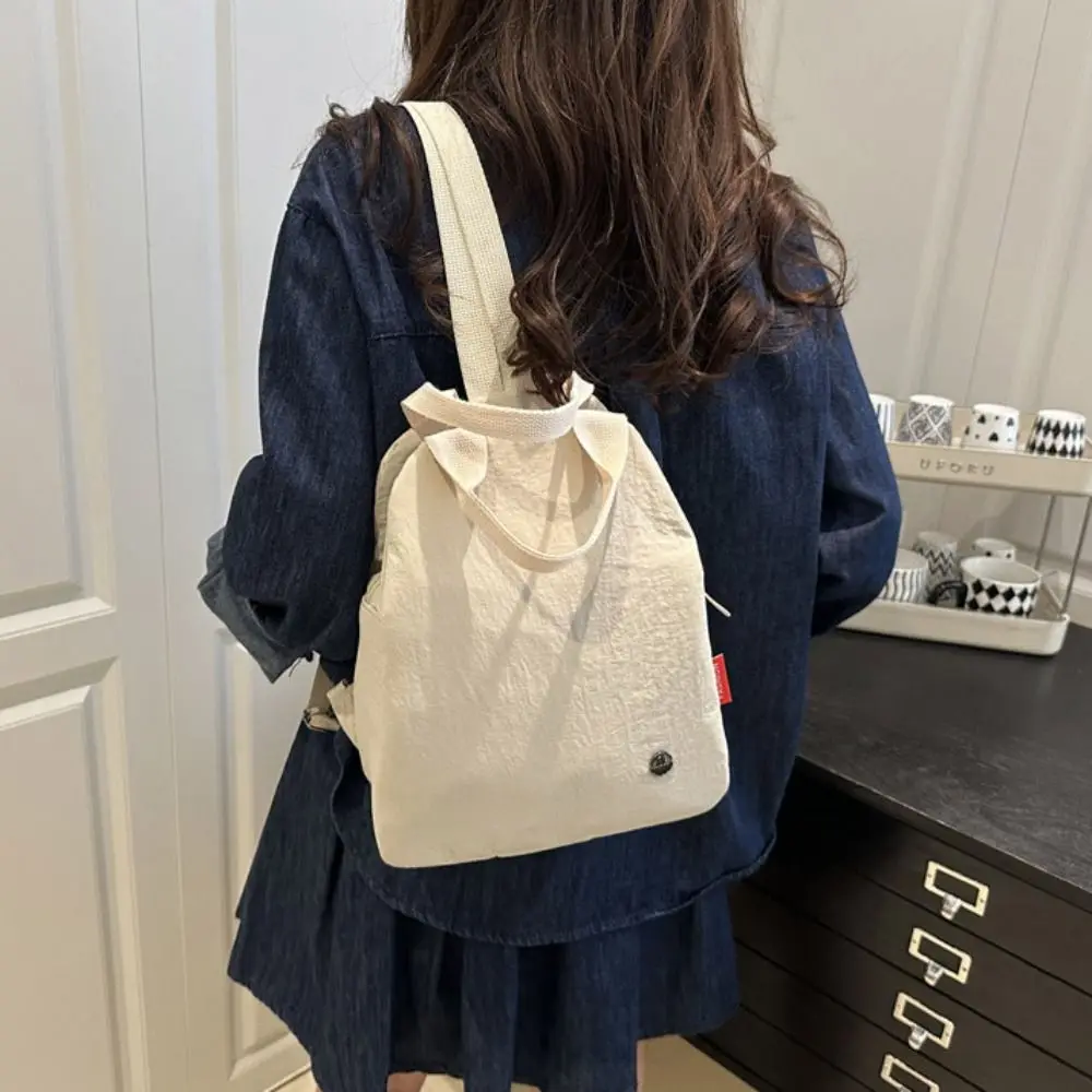 

Simple Small Pack Sport Nylon Backpack Solid Color Handbag Solid Color Shoulder Bag Korean Style Retro Backpack Students