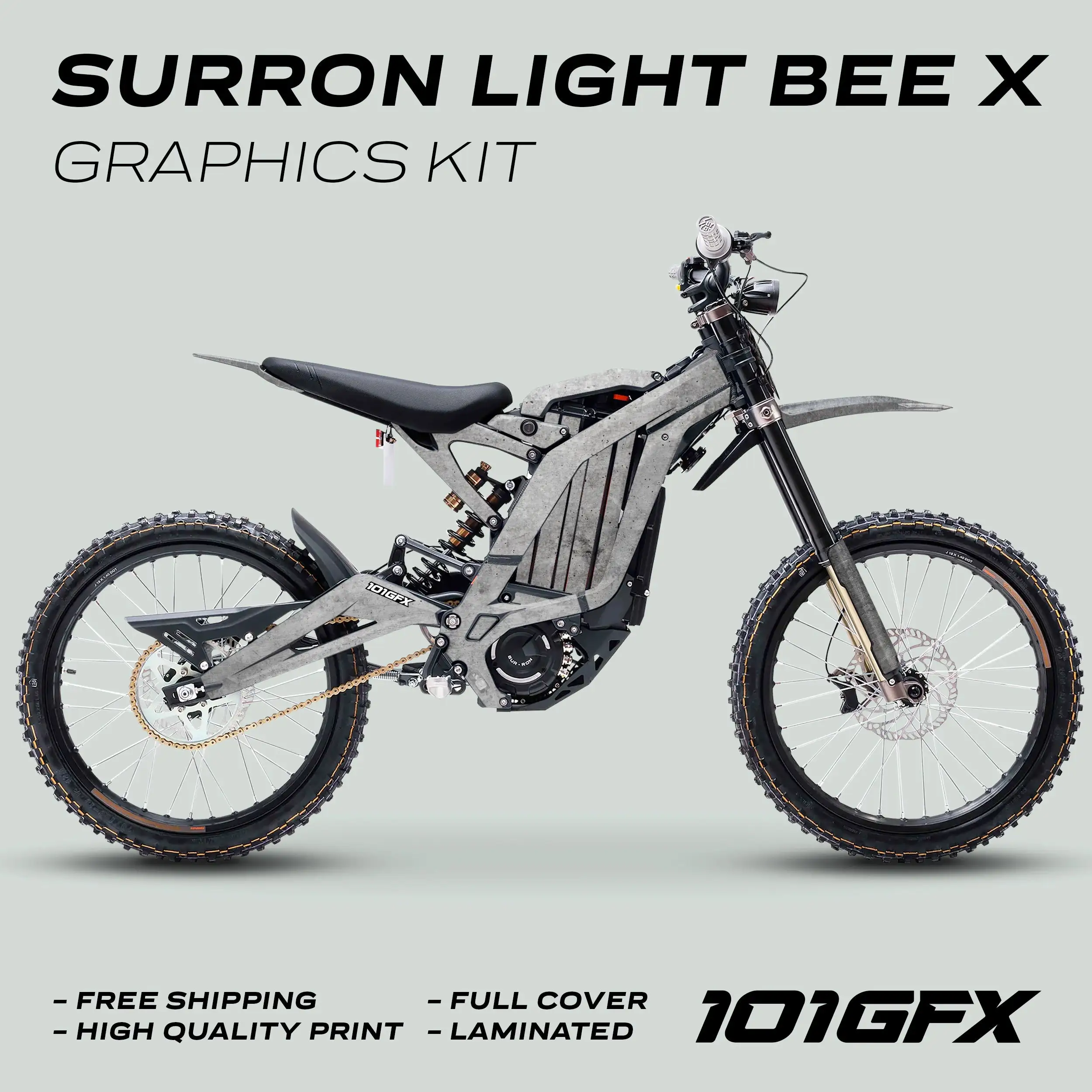 Graphics Kit CONCRETE GREY Decals Stickers Laminated URBAN Texture Sur-Ron L1E eBike Emoto For Surron Light Bee X