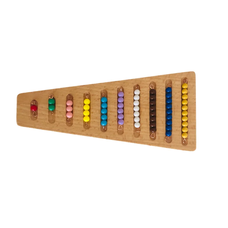 Juguetes de matemáticas, barra de cuentas de colores, 1-10 cuentas Montessori, escalera con bandeja, herramientas de aprendizaje de números, juego de conteo para niños, material didáctico