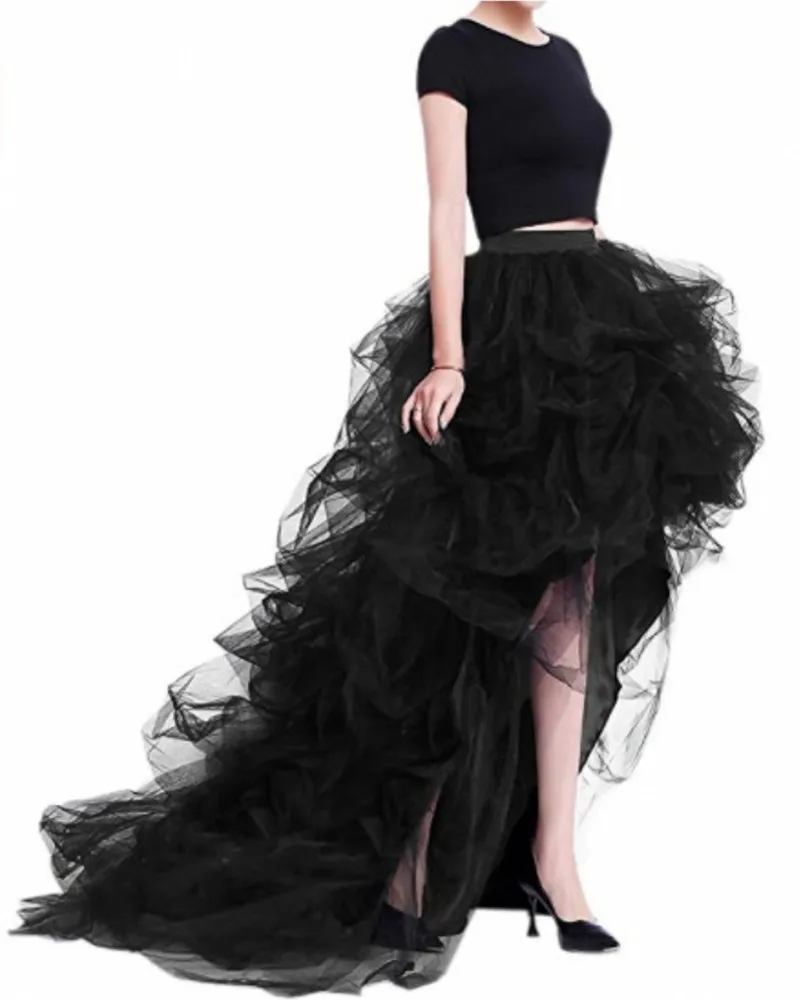 

Women Summer Mesh Black Long Elegant Skirts Ladies Girls Spring High Waist Maxi Tulle Party Skirt DS399