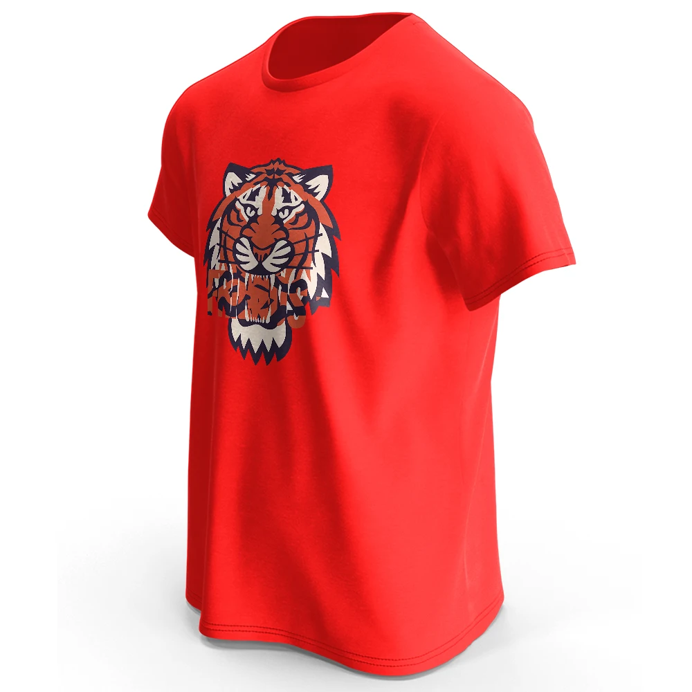 Men\'s 100% Cotton T-Shirt Tiger Printed Classic T Shirt for Men Women Oversized Summer Tops Tees