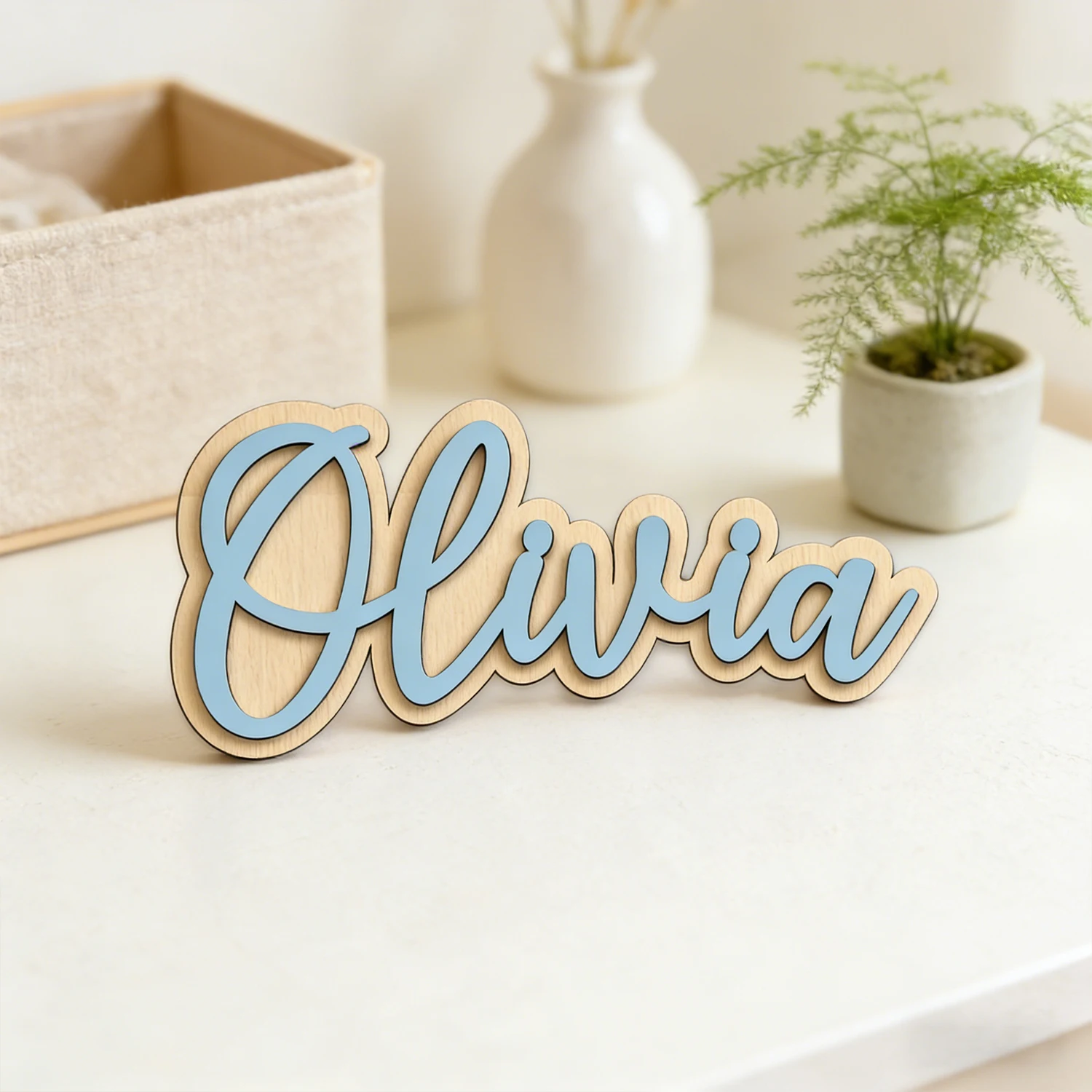 1pc Customizable Wooden Name Decoration Board, Customizable Content, Perfect Holiday Gift and Home Decor
