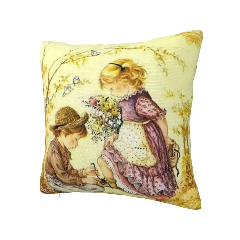 Sarah Kay Nordic Throw Pillow Cover Bedroom Decoration Cartoon Girl Car Cushion