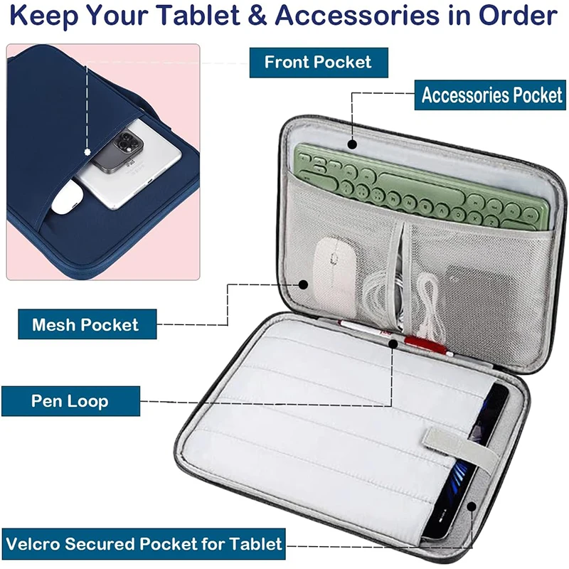 Tablet Sleeve Case for iPad Air11 Pro11 M4 M3 M2 2026 2025 2024 A16 A19 12th 11th Gen Air4 5 6 7 8 10.9inch Air13 Pro13 12.9inch