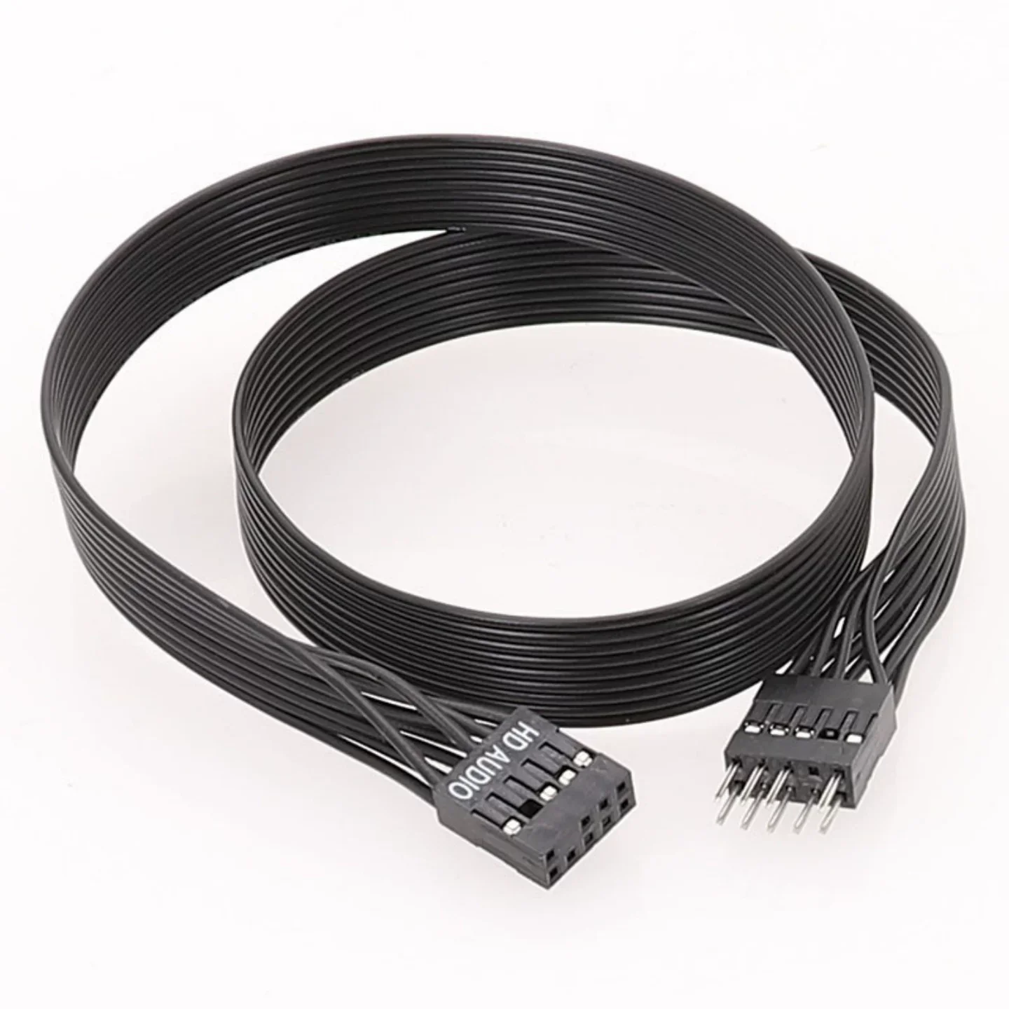 Angitu Front Panel 9Pin HD Audio Male to Female Extension Cable Black White Audio Extension Splitter Cables