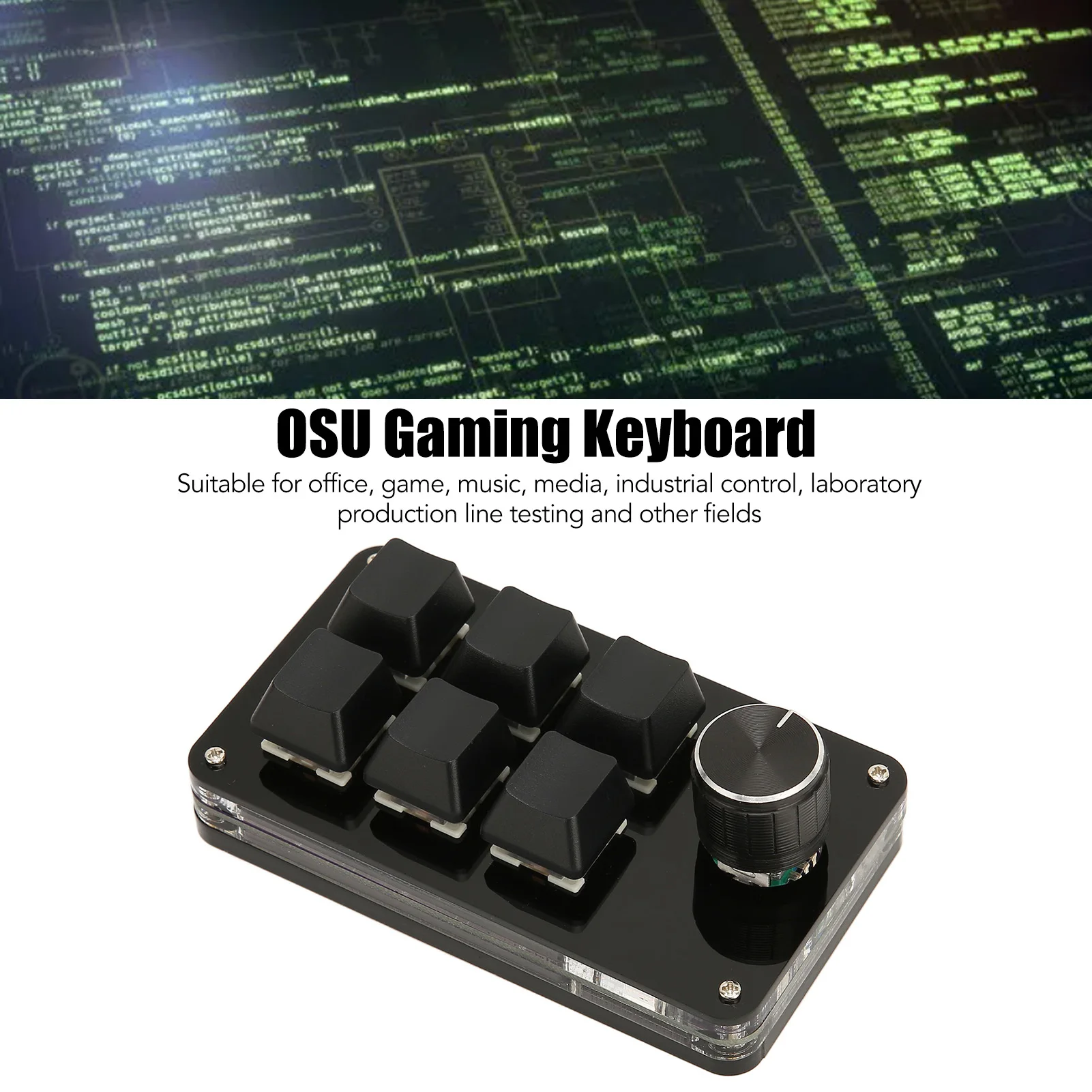 

6 Key Mini Keypad with Knob USB DIY Programmable Keyboard OSU Gaming Keyboard for Gaming 6 Keys Mini Mechanical Keyboard